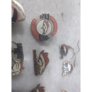 Ten Denver Bronco Pins & Earrings Bundle, Team Logo Accessories,‎ Sports Jewelry